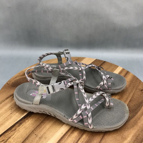 Skechers Reggae Loopy Toe Sandals Womens 11 Brown Buckle Outdoor Adjustable - Picture 1 of 6